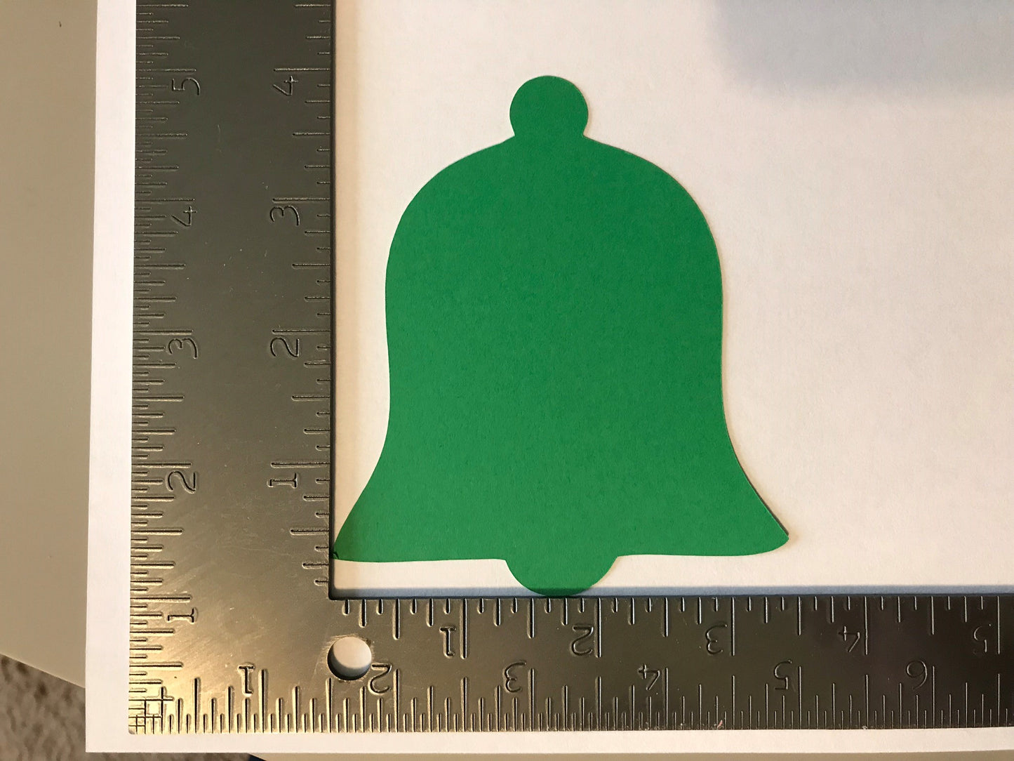 25 Green Bell Die Cuts, 4 Inch Christmas Bell Cutouts, Holiday Craft Paper Bells, Christmas Scrapbooking Embellishments, DIY Gift Tags