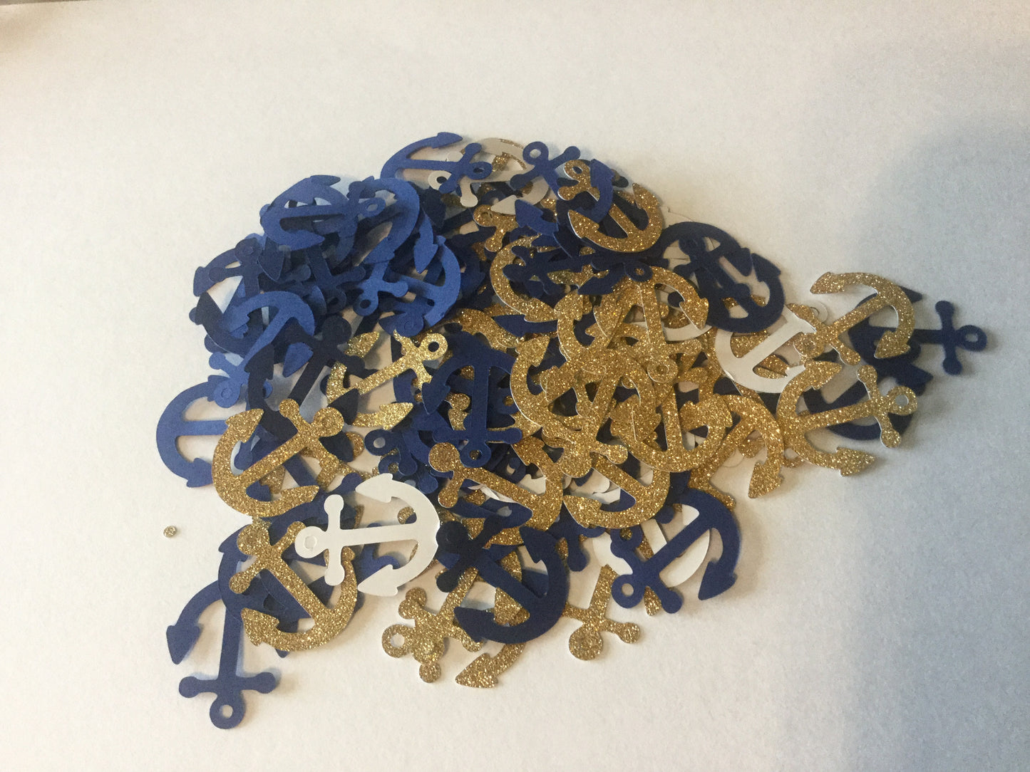 Navy Blue Gold Anchor Confetti