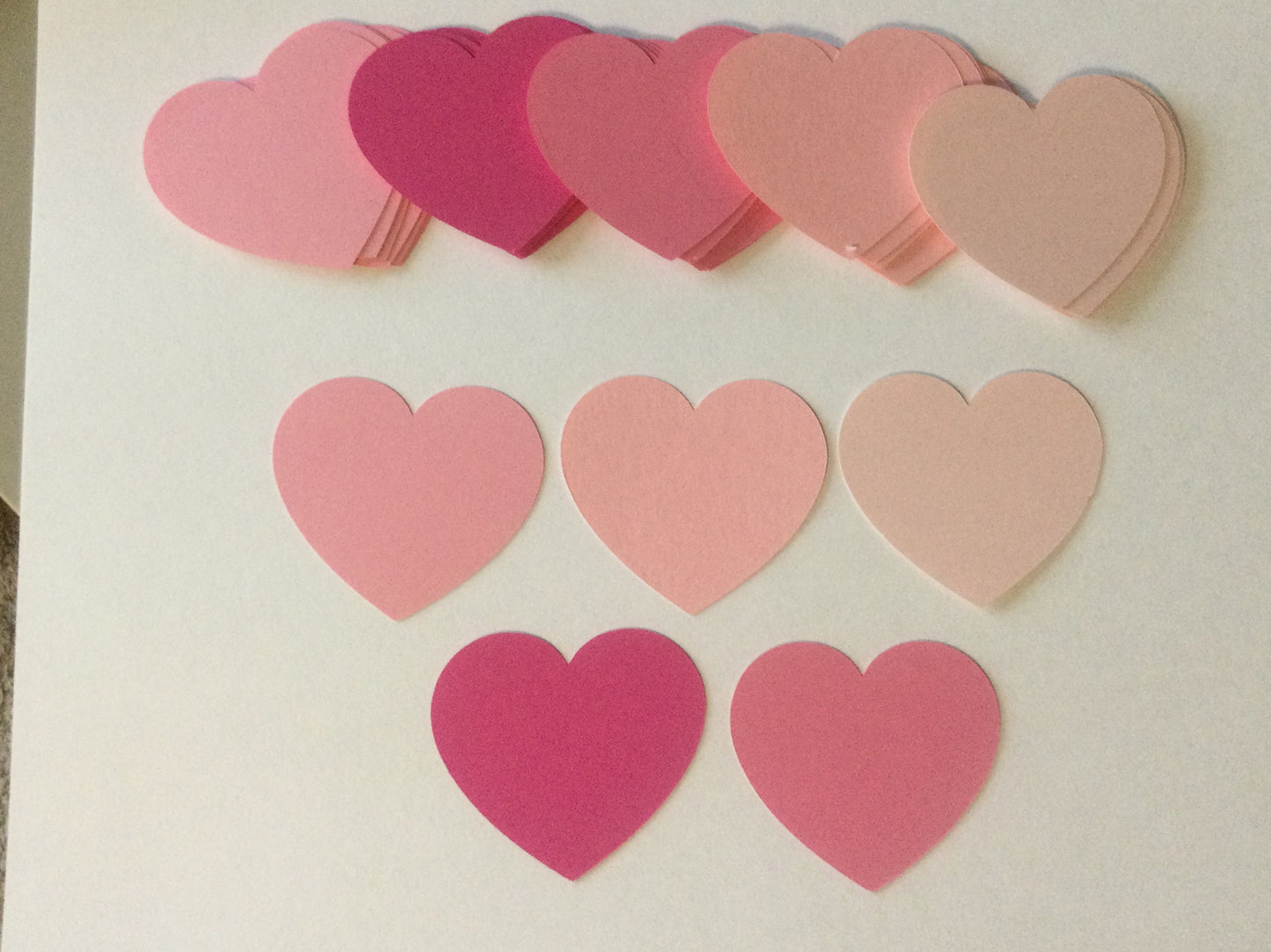 50 Pink Heart Die Cuts Valentine Cutouts 2 Inch Heart Cutouts