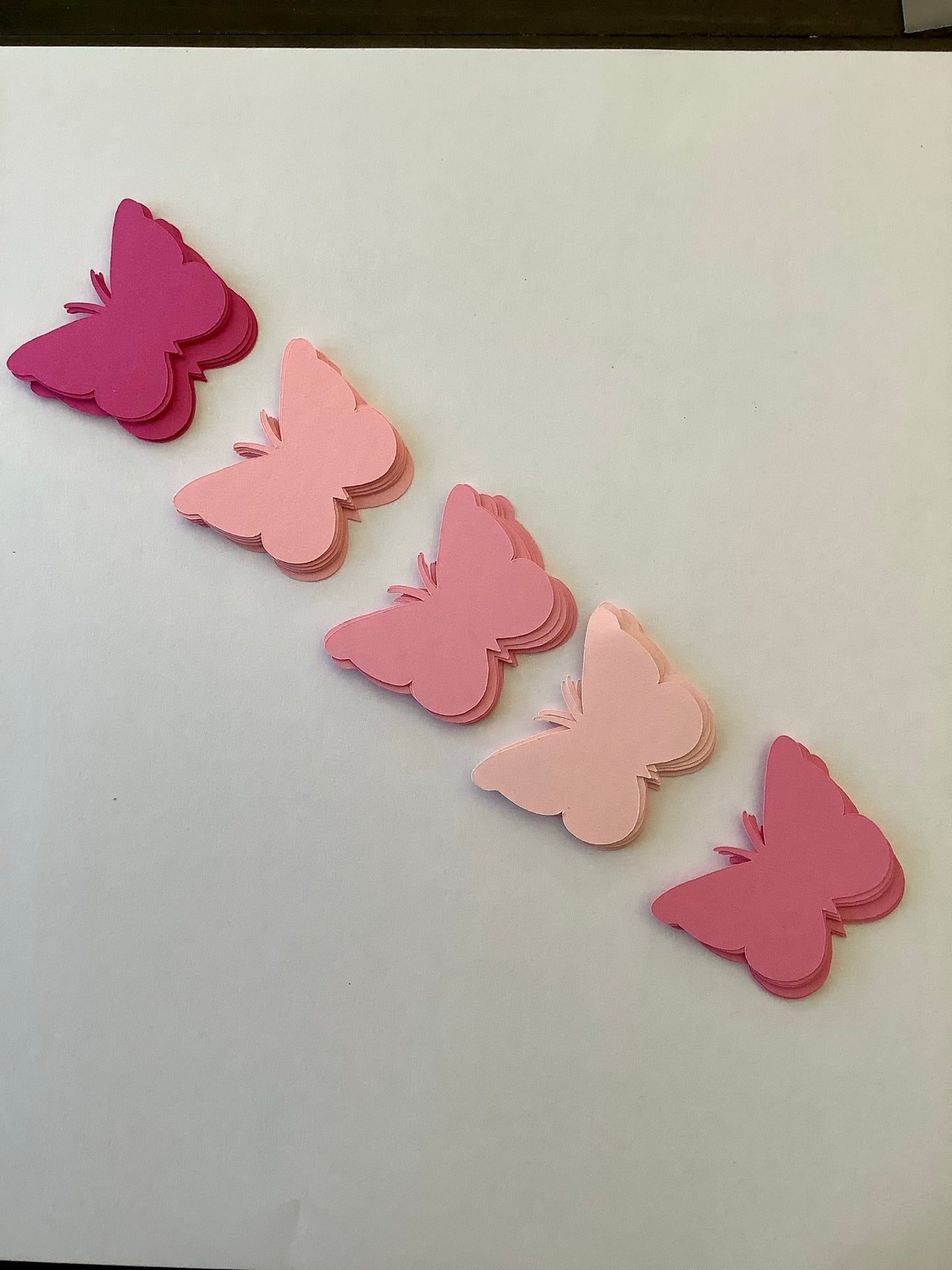 50 Shades of Pink 2 Inch Paper Butterfly Die cuts Cutout Confetti Embellishments Scrapbooking