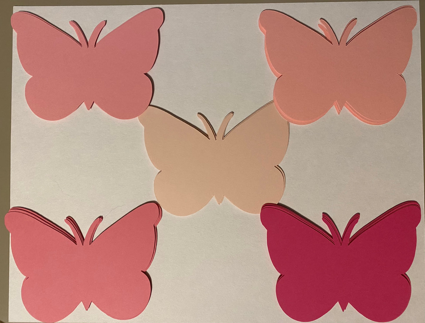 25 Shades of Pink 3x4 Inch Paper Butterfly Die cuts Cutout Confetti Embellishments Scrapbooking