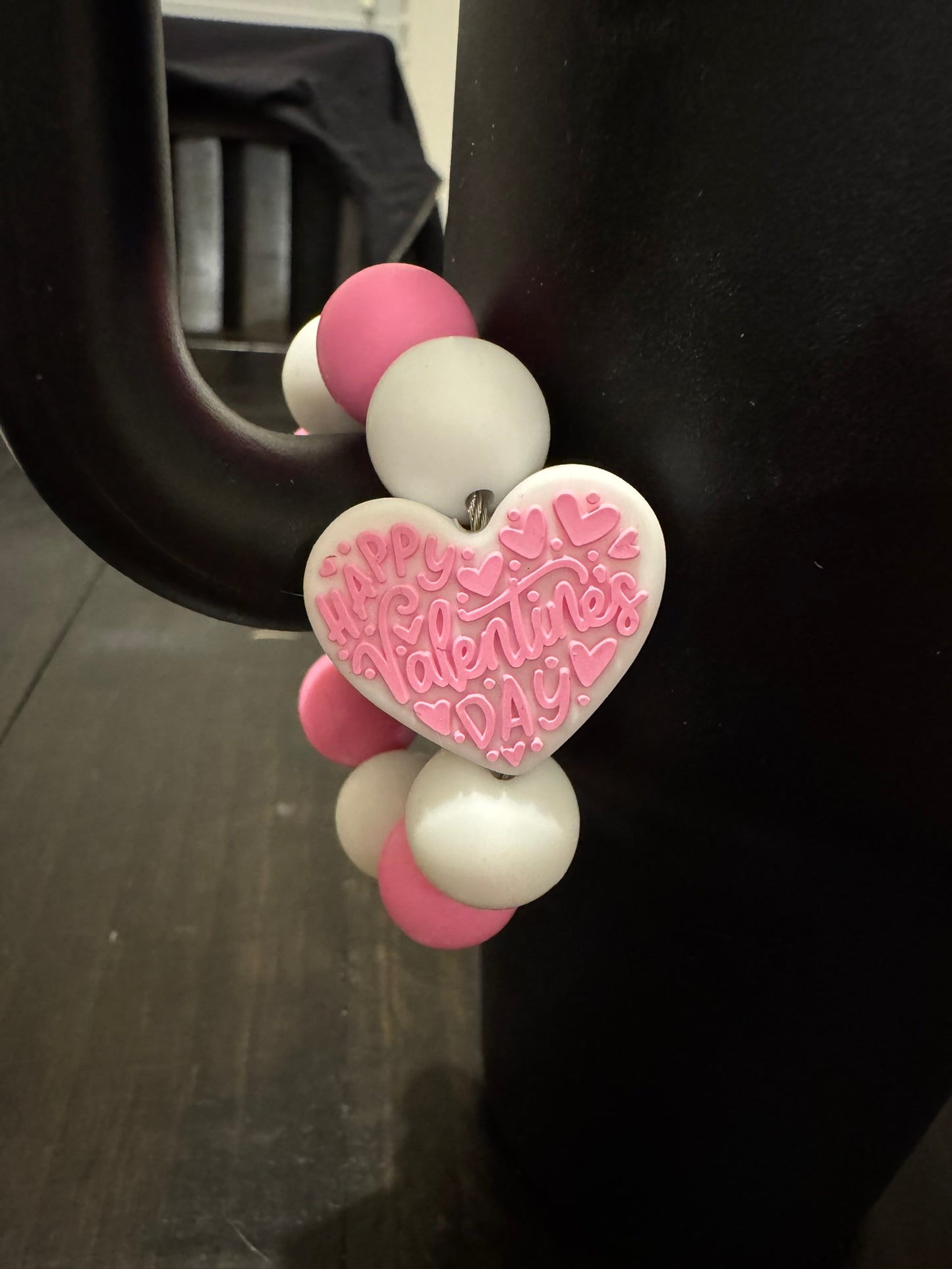 Pink Happy Valentine's Day Cup Charm