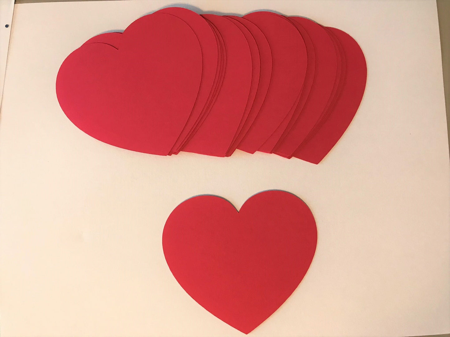 3 3/4 Inch Red Heart Cut Outs, Heart Die Cuts, Valentine Confetti, Valentine Cutouts, Valentine Die Cuts, Wedding Die Cuts, 24 count