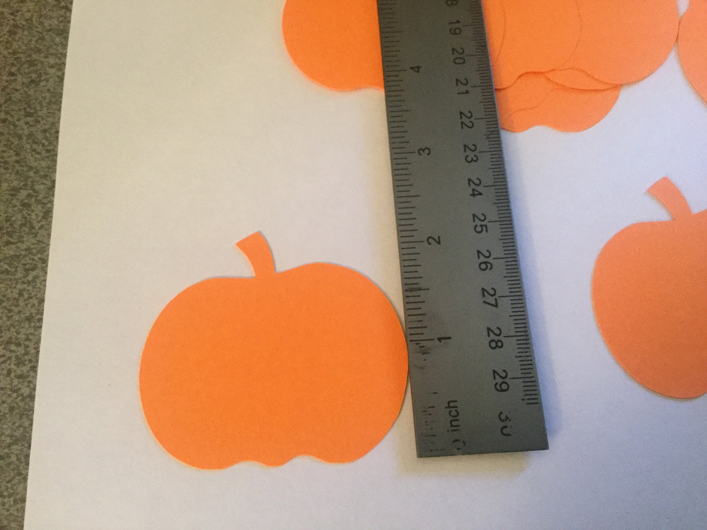 36 Orange Pumpkin Cut Outs Pumpkin Die Cuts Halloween Confetti Halloween Cut outs Halloween Decorations Fall Cut Outs Thanksgiving Decor