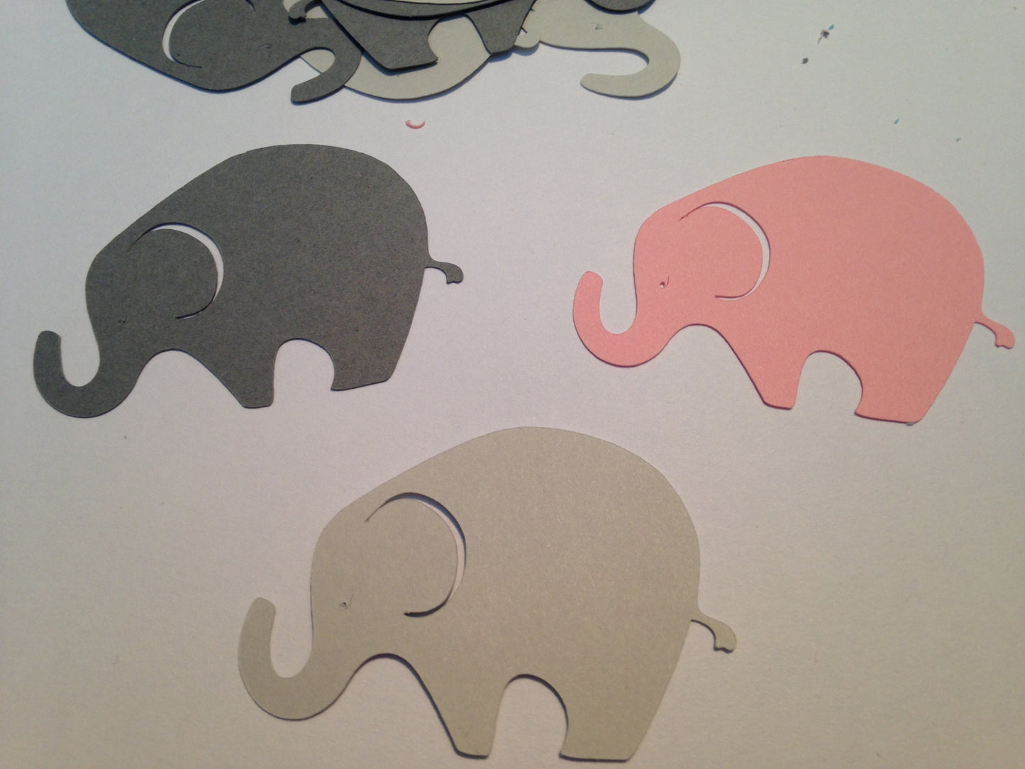 50 Pink Gray Elephant Confetti Die Cuts, 2 Inch Baby Shower Decorations, Elephant Baby Shower Table Scatter, Girl Baby Shower Party Decor