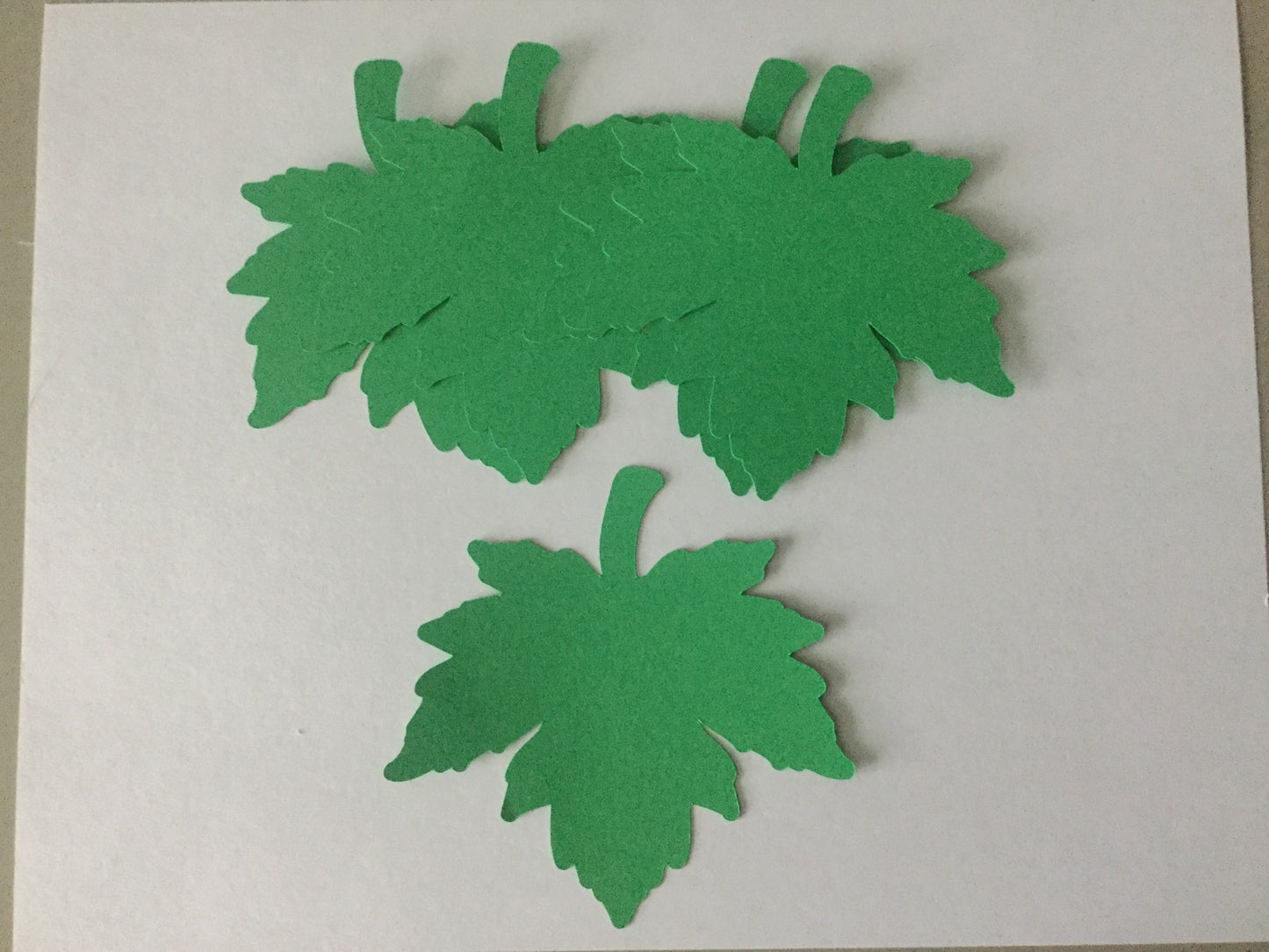 25 Large Fall Leaves Die cuts, 4 inch Green Leaf Cutout, Large Leaf Confetti, Thanksgiving Decor, Thankful Tree, Autumn Leaves