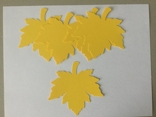 25 Large Fall Leaves Die cuts, 4 inch Yellow Leaf Cutout, Large Leaf Confetti, Thanksgiving Decor, Thankful Tree, Autumn Leaves