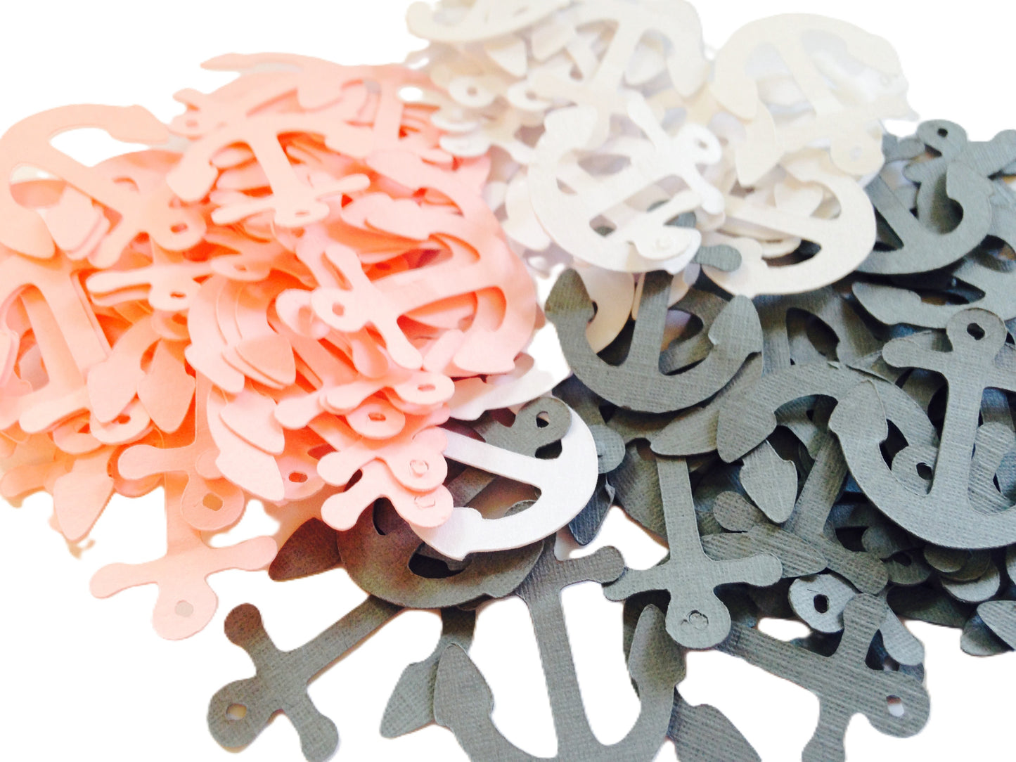 1 Inch Anchor Confetti – 100 Count – Pink, White & Gray Nautical Party Decorations