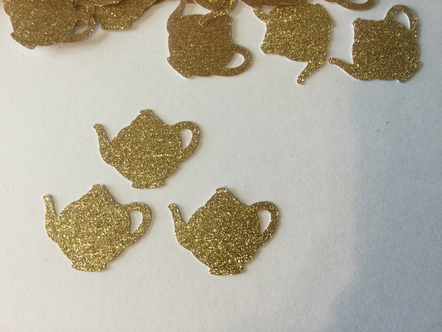 Gold Glitter Teapot Confetti, Table Confetti, Tea Party Decoration, Gold Teapot, 100 pieces