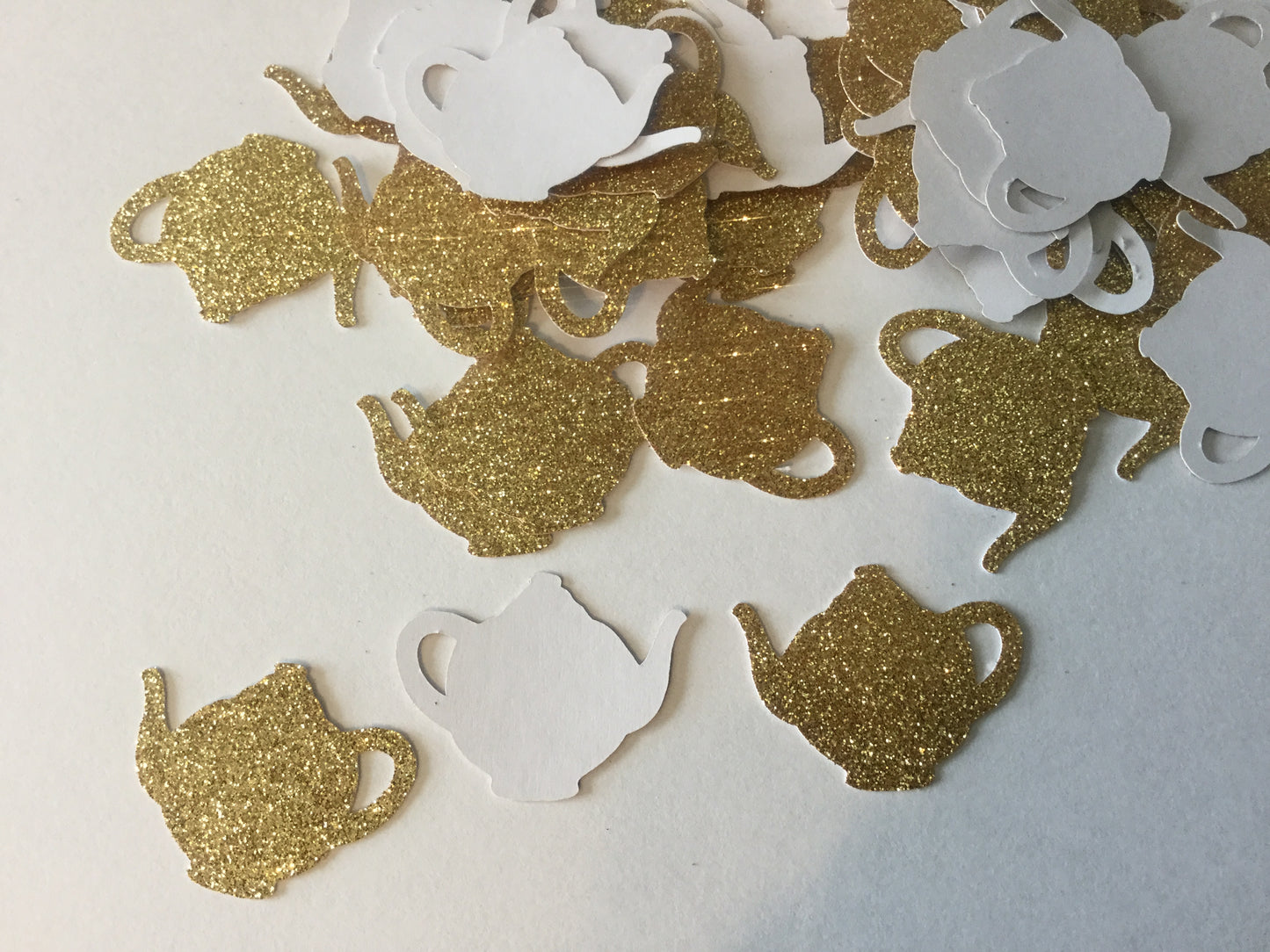 Gold Glitter Teapot Confetti, Table Confetti, Tea Party Decoration, Gold Teapot, 100 pieces