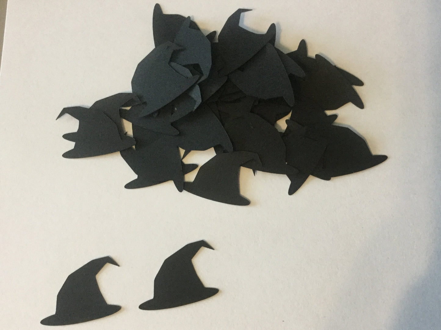 100 Halloween Black Witch Hat Die Cuts Hat Confetti Witch Hat Cutouts Halloween Party Halloween Decor