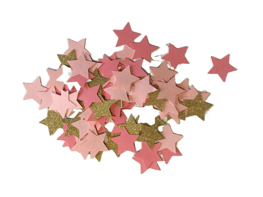 100 Twinkle Little Star, Pink Gold Glitter Confetti, Baby Shower Confetti, Wedding Confetti, Bridal Shower, First Birthday Decor Sip and See