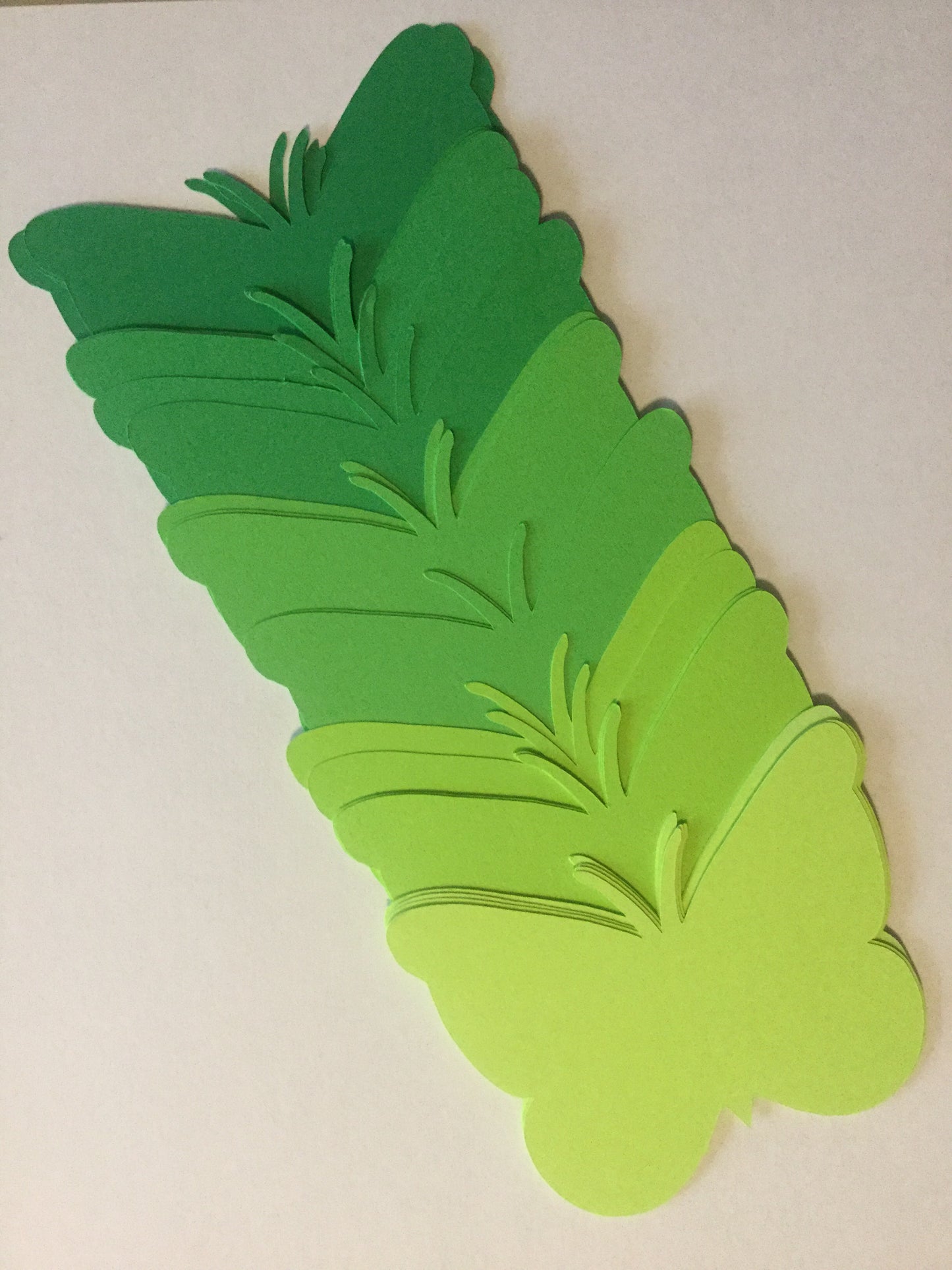 25 Shades of Green 3x4 Inch Paper Butterfly Die cuts Cutout Confetti Embellishments Scrapbooking