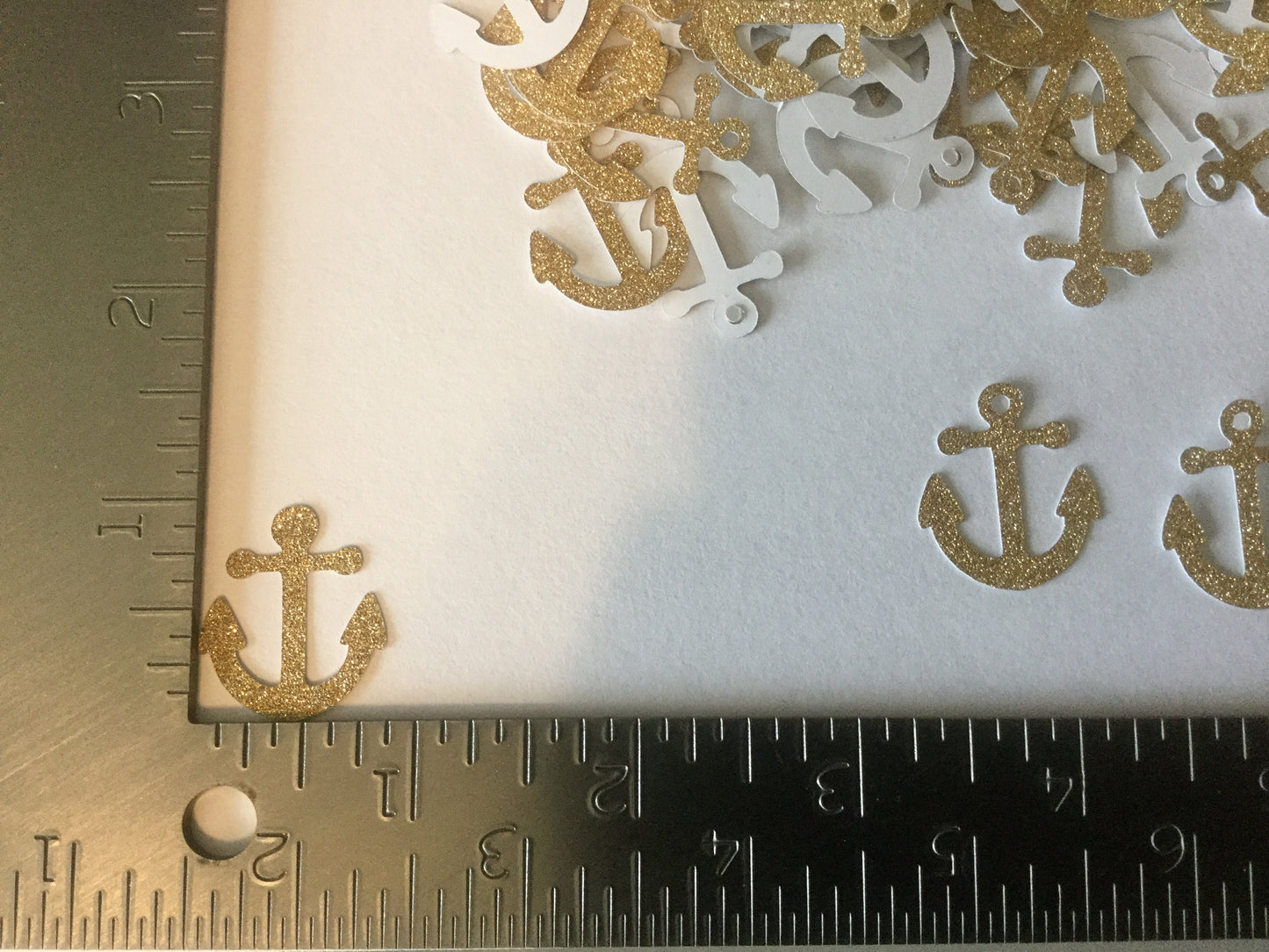 Gold Anchor Confetti Nautical Baby Shower Die Cut Anchor Cut out Embellishment Table Scatter 100 Pieces