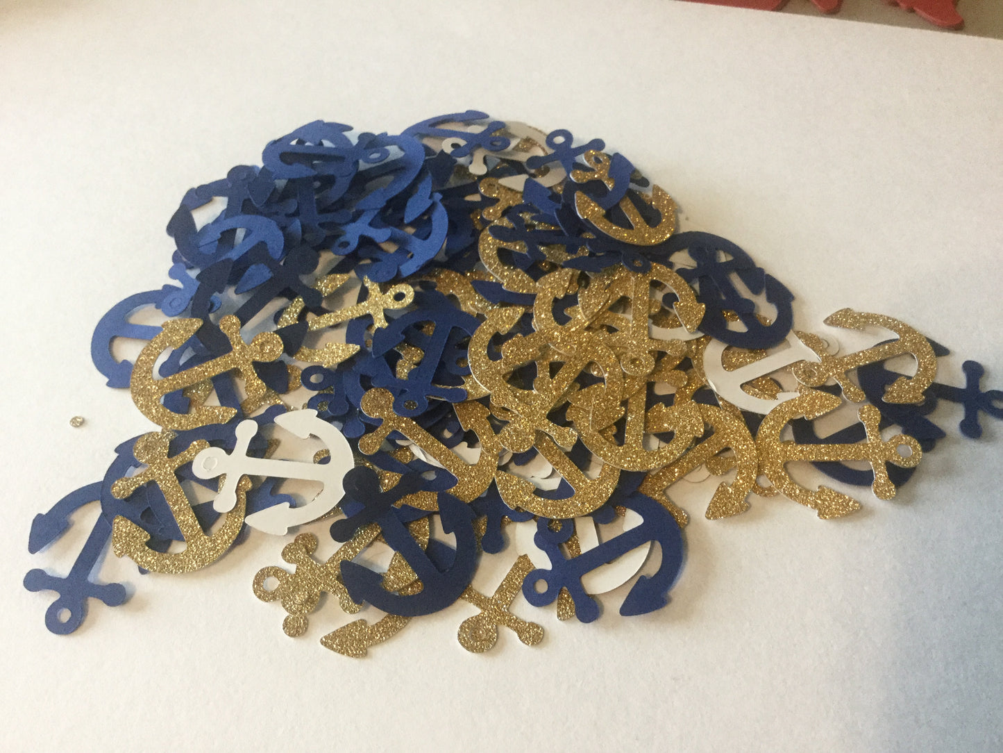 Navy Blue Gold Anchor Confetti