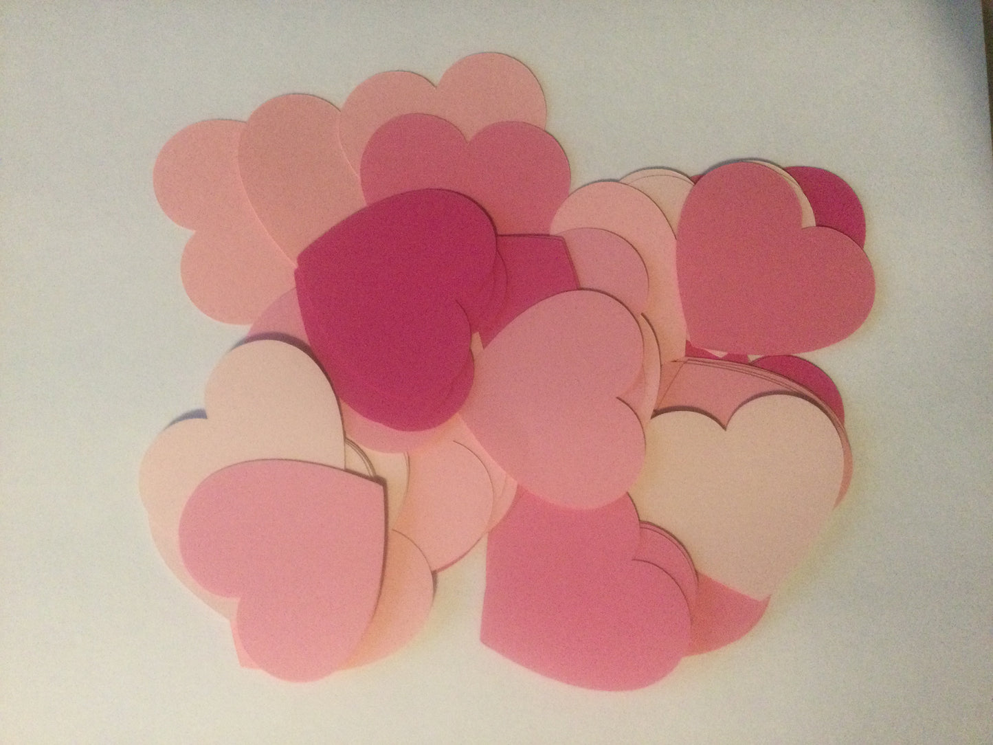 50 Pink Heart Die Cuts Valentine Cutouts 2 Inch Heart Cutouts
