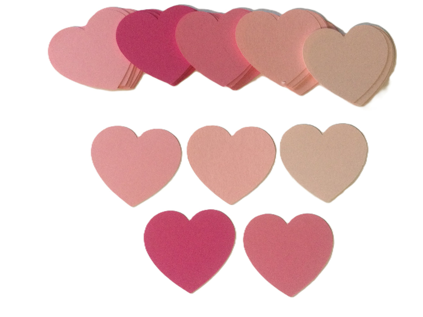 50 Pink Heart Die Cuts Valentine Cutouts 2 Inch Heart Cutouts