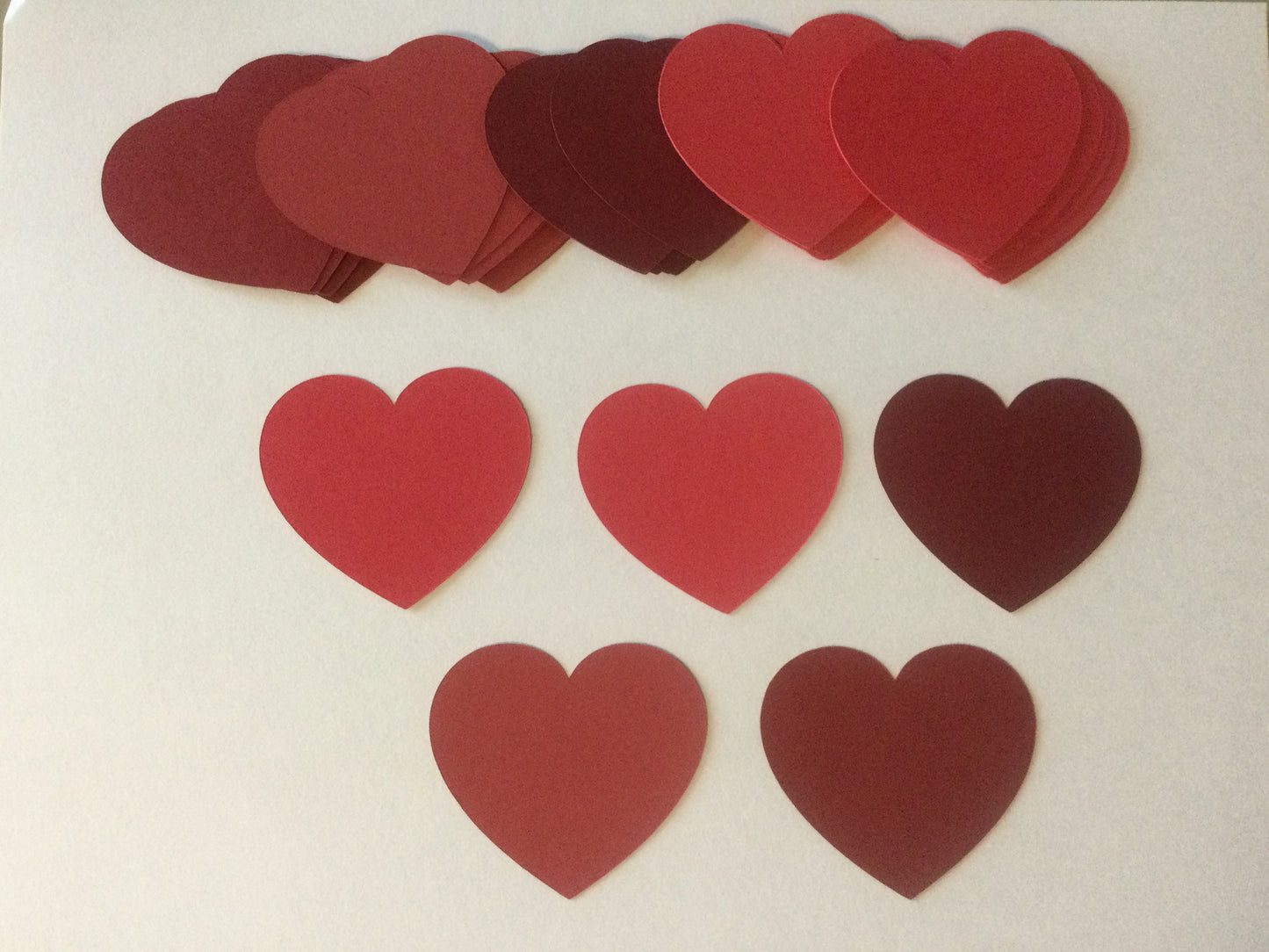 50 Red Heart Die Cuts Valentine Cutouts 2 Inch Paper Die Cut Hearts
