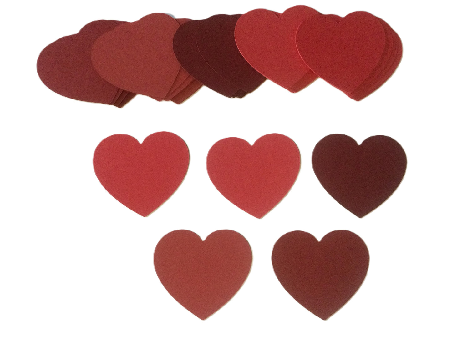 50 Red Heart Die Cuts Valentine Cutouts 2 Inch Paper Die Cut Hearts