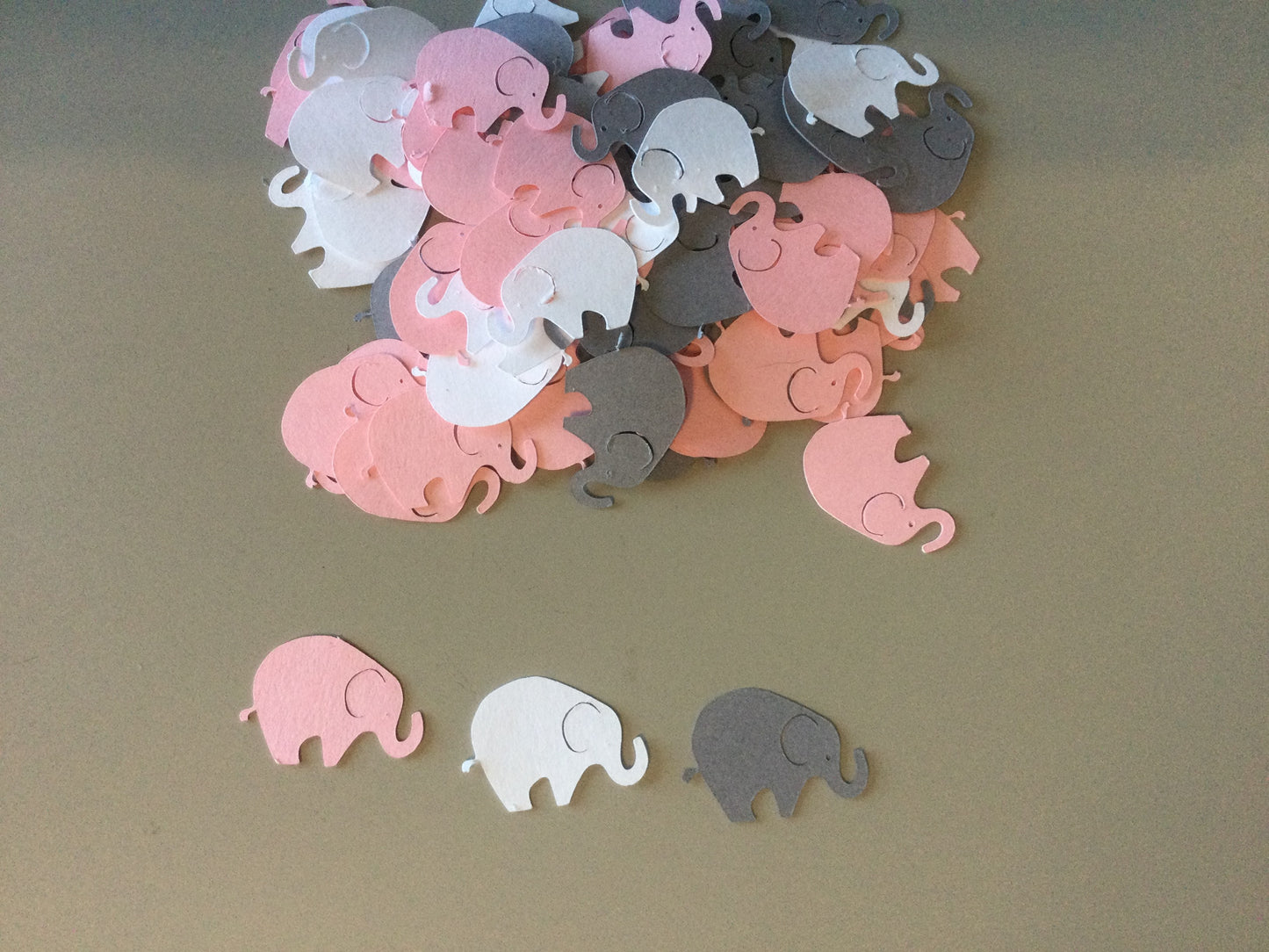 Pink Elephant Baby Shower Elephant Confetti Pink Gray White Elephant Elephant Cut Out Elephant Theme Elephant Birthday Elephant Die Cut