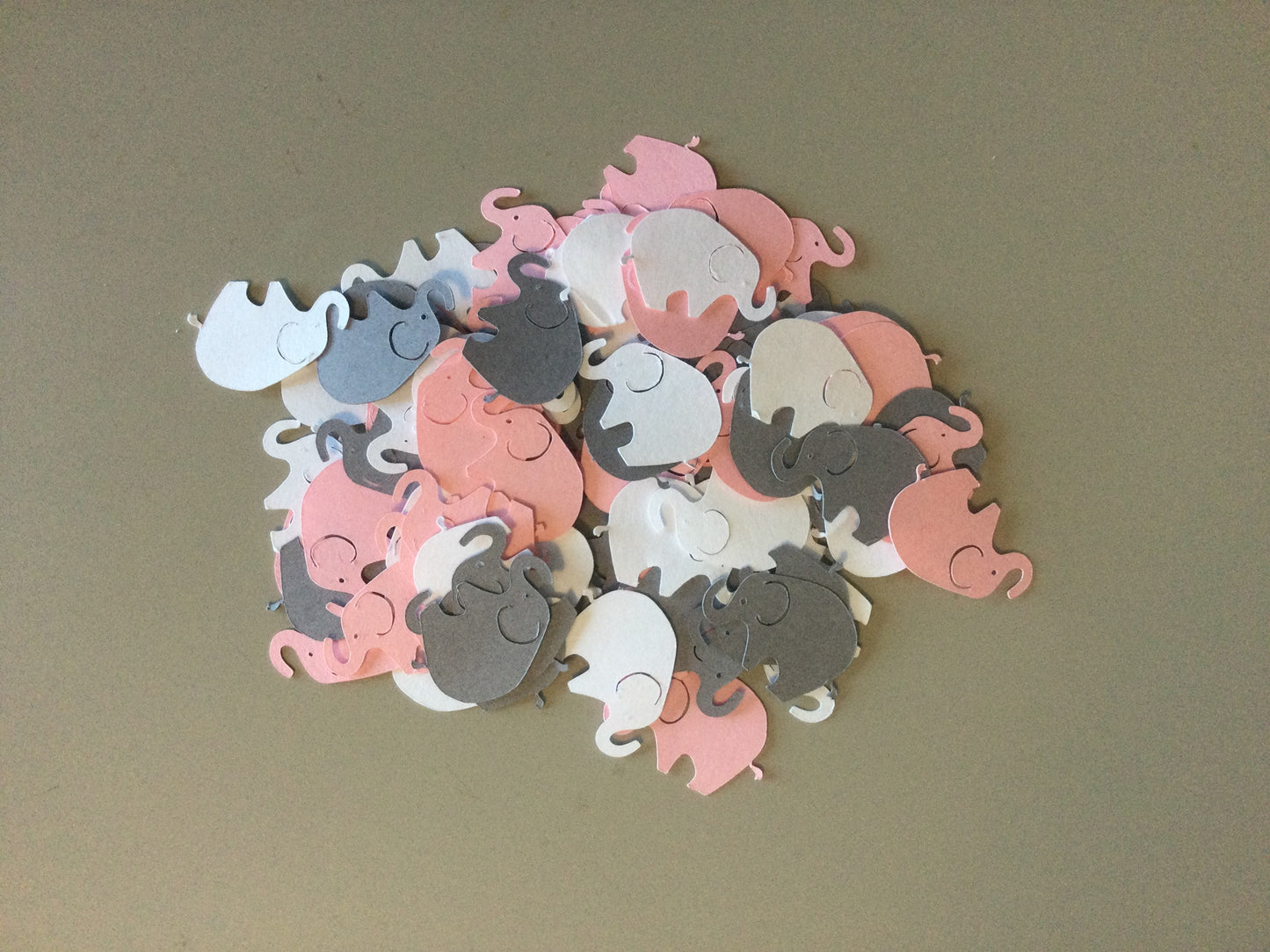 Pink Elephant Baby Shower Elephant Confetti Pink Gray White Elephant Elephant Cut Out Elephant Theme Elephant Birthday Elephant Die Cut