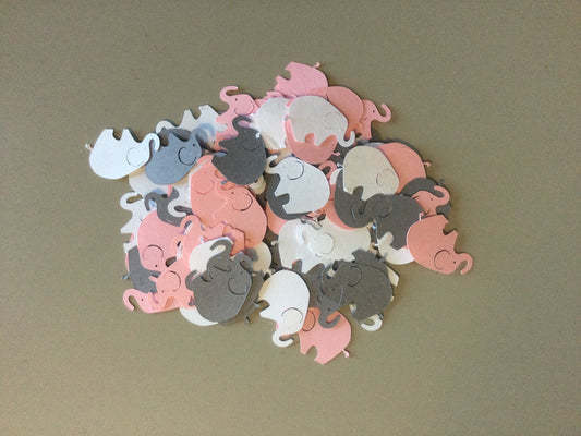 Pink Elephant Baby Shower Elephant Confetti Pink Gray White Elephant Elephant Cut Out Elephant Theme Elephant Birthday Elephant Die Cut