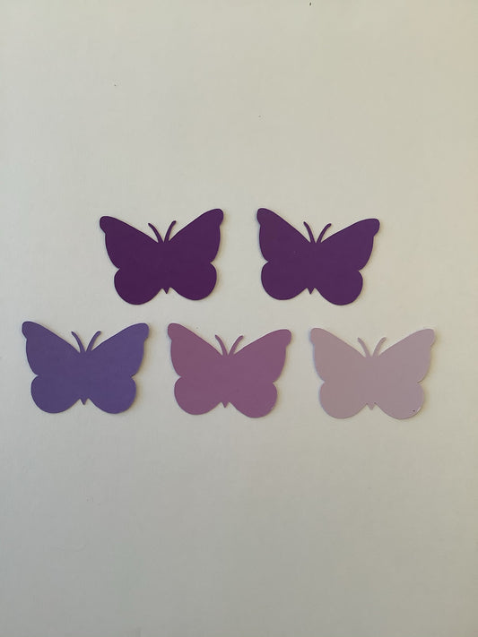 50 Shades of Purple 2 Inch Paper Butterfly Punch Die cuts Cutout Confetti Embellishments Scrapbooking