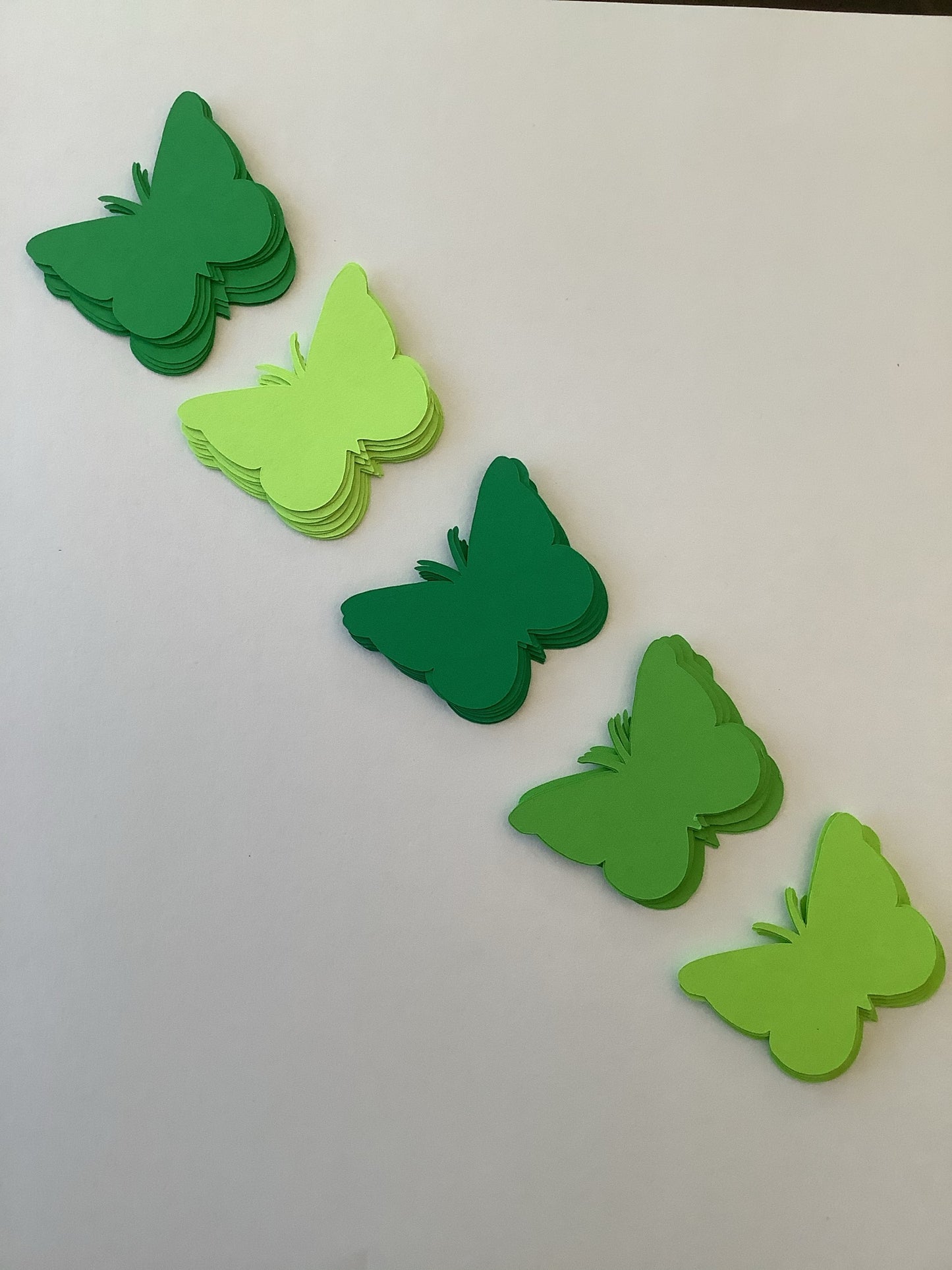 50 Shades of Green 2 Inch Paper Butterfly Punch Die cuts Cutout Confetti Embellishments Scrapbooking