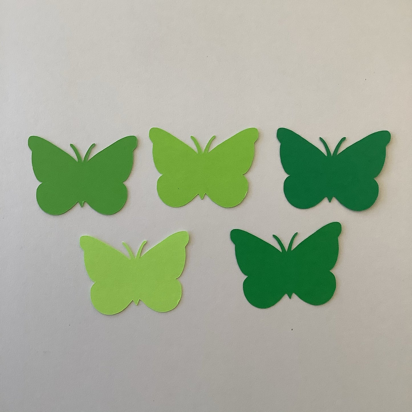 50 Shades of Green 2 Inch Paper Butterfly Punch Die cuts Cutout Confetti Embellishments Scrapbooking