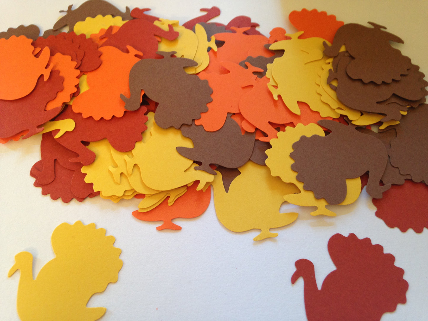 48 Turkey Cut Outs, Turkey Confetti, Thanksgiving Confetti, Thanksgiving Cut Out, Thanksgiving Decor, Fall Confetti, Turkey Cut Out