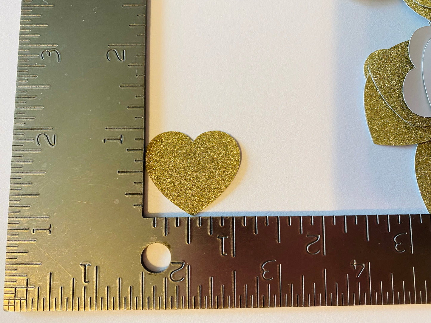 100 Gold Glitter Heart Confetti, Valentine Confetti, Valentine Cutout, Heart Die Cuts, Valentine Party Confetti, Wedding Confetti