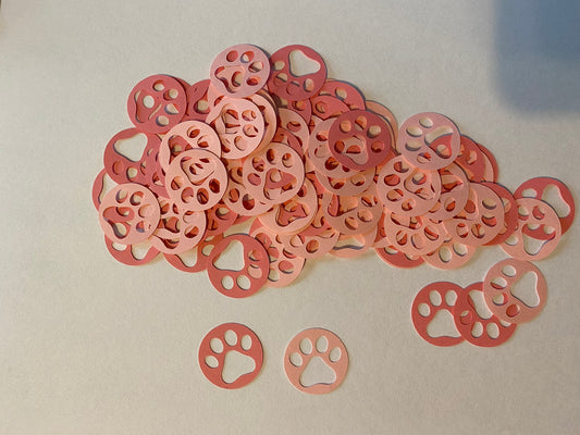 Pink Paw Print Confetti Birthday Party Paw Print Decorations 100 Pieces Animal Birthday Celebration