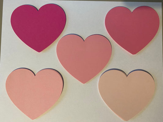 30 Count Pink Heart Cut Outs, Heart Die Cuts, Valentine Confetti, Valentine Cutouts,  Valentine Die Cuts, Wedding Die Cuts, 3 3/4 Inch