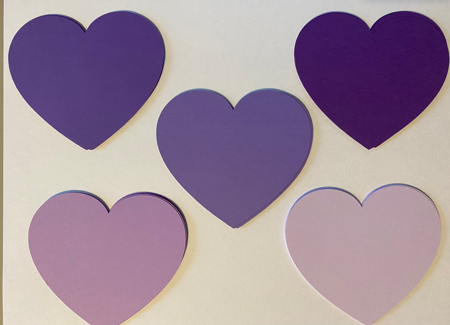 30 Count Purple Heart Cut Outs, Heart Die Cuts, Valentine Confetti, Valentine Cutouts,  Valentine Die Cuts, Wedding Die Cuts, 3 3/4 Inch