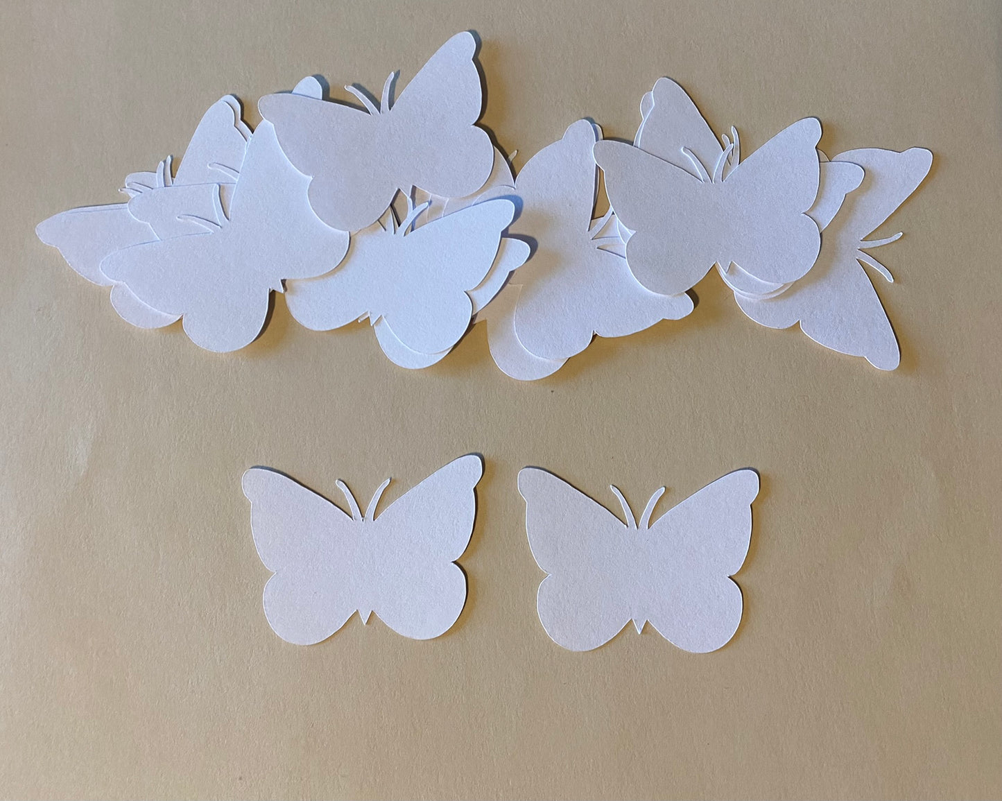 50 White 2 Inch Paper Butterfly Punch Die cuts Cutout Confetti Embellishments Scrapbooking