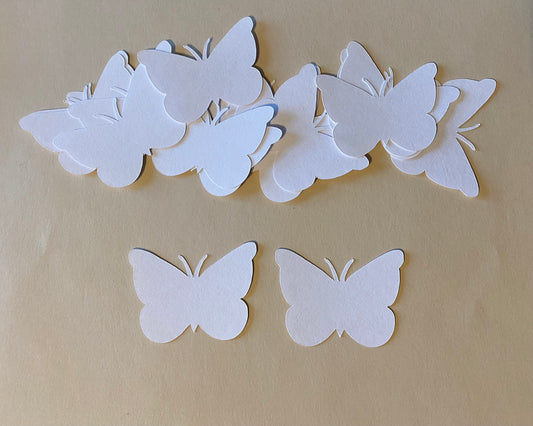 50 White 2 Inch Paper Butterfly Punch Die cuts Cutout Confetti Embellishments Scrapbooking