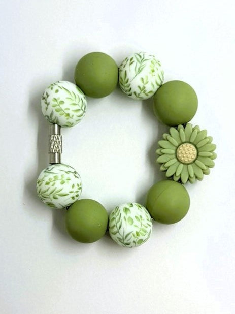 Green Floral Daisy Cup Charm