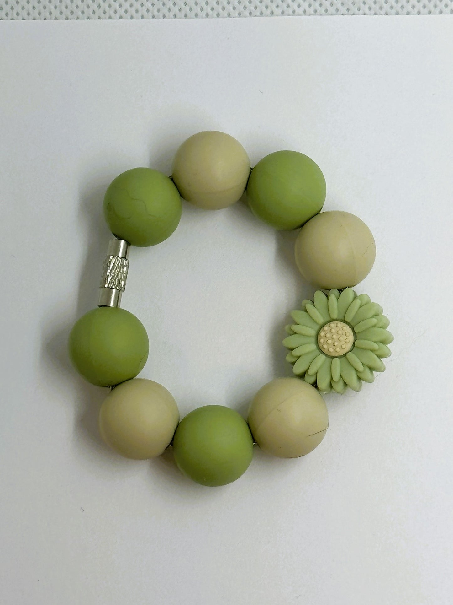 Tan Green Daisy Cup Charm Cup