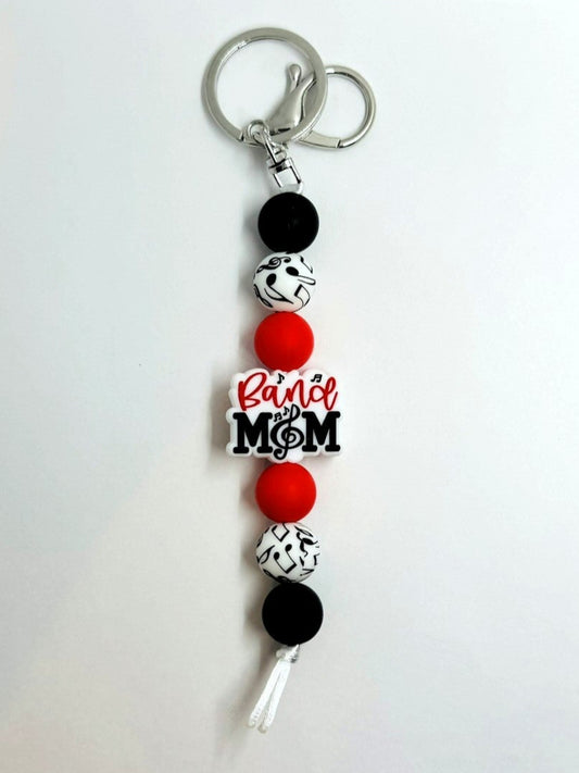 Band Mom Silicone Bead Keychain