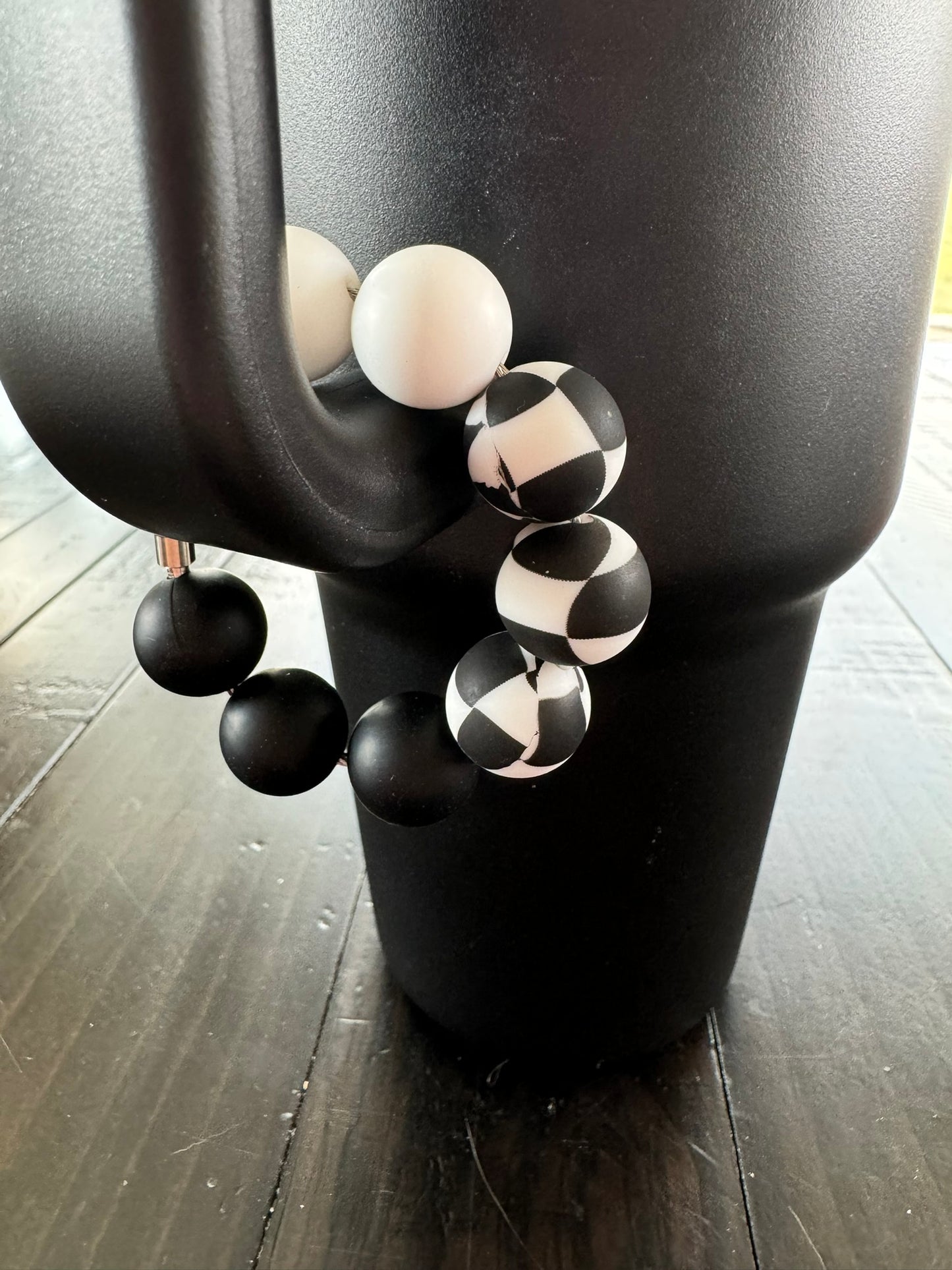 Black White Check Cup Charm Cup