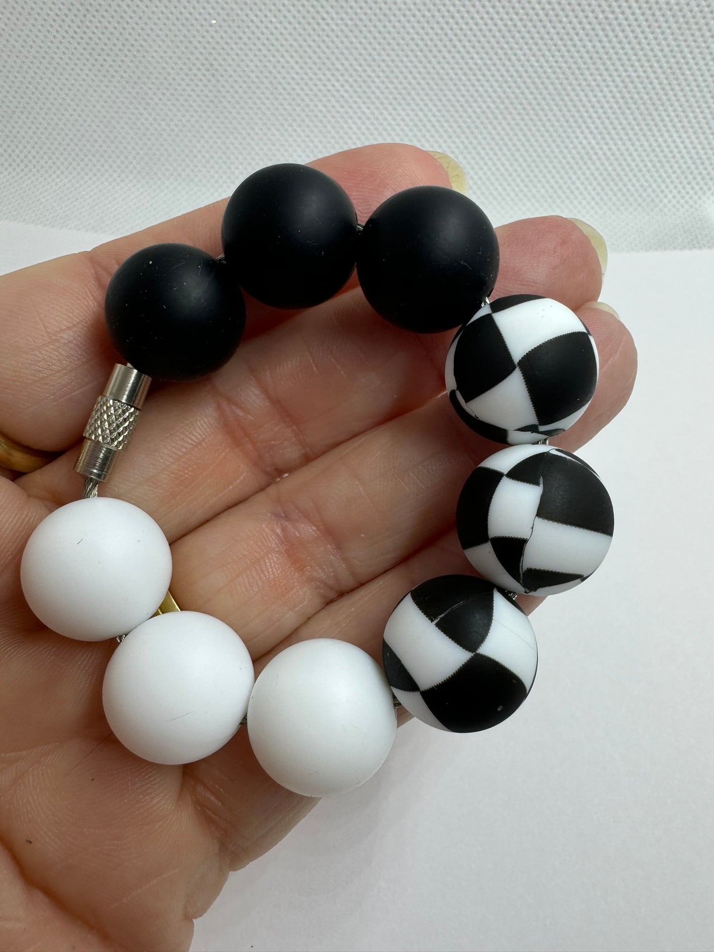 Black White Check Cup Charm Cup