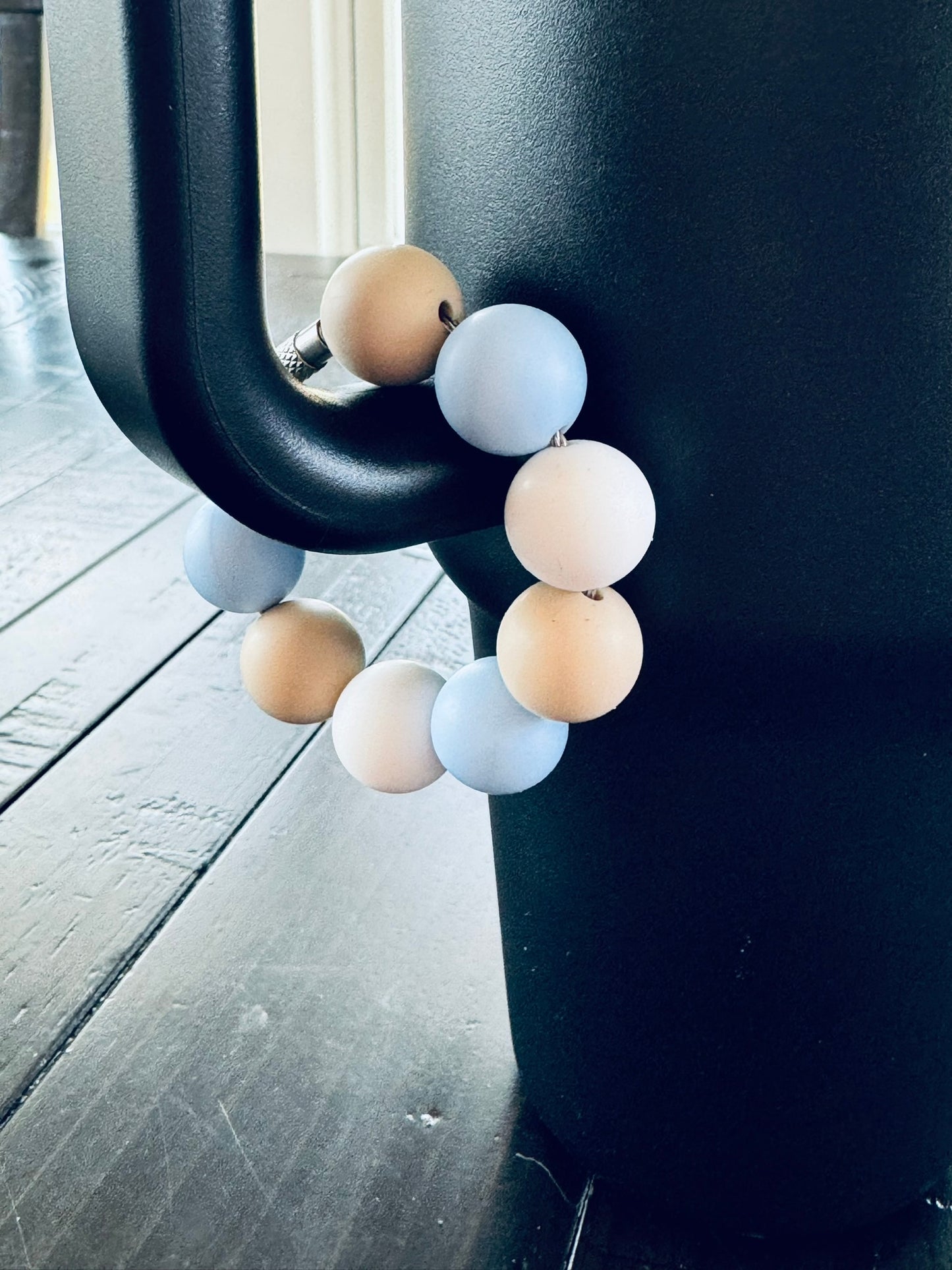 Blue White Tan Cup Charm