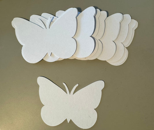 25 White 3x4 Inch Paper Butterfly Die cuts Cutout Confetti Embellishments Scrapbooking