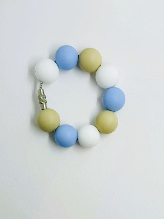 Blue White Tan Cup Charm