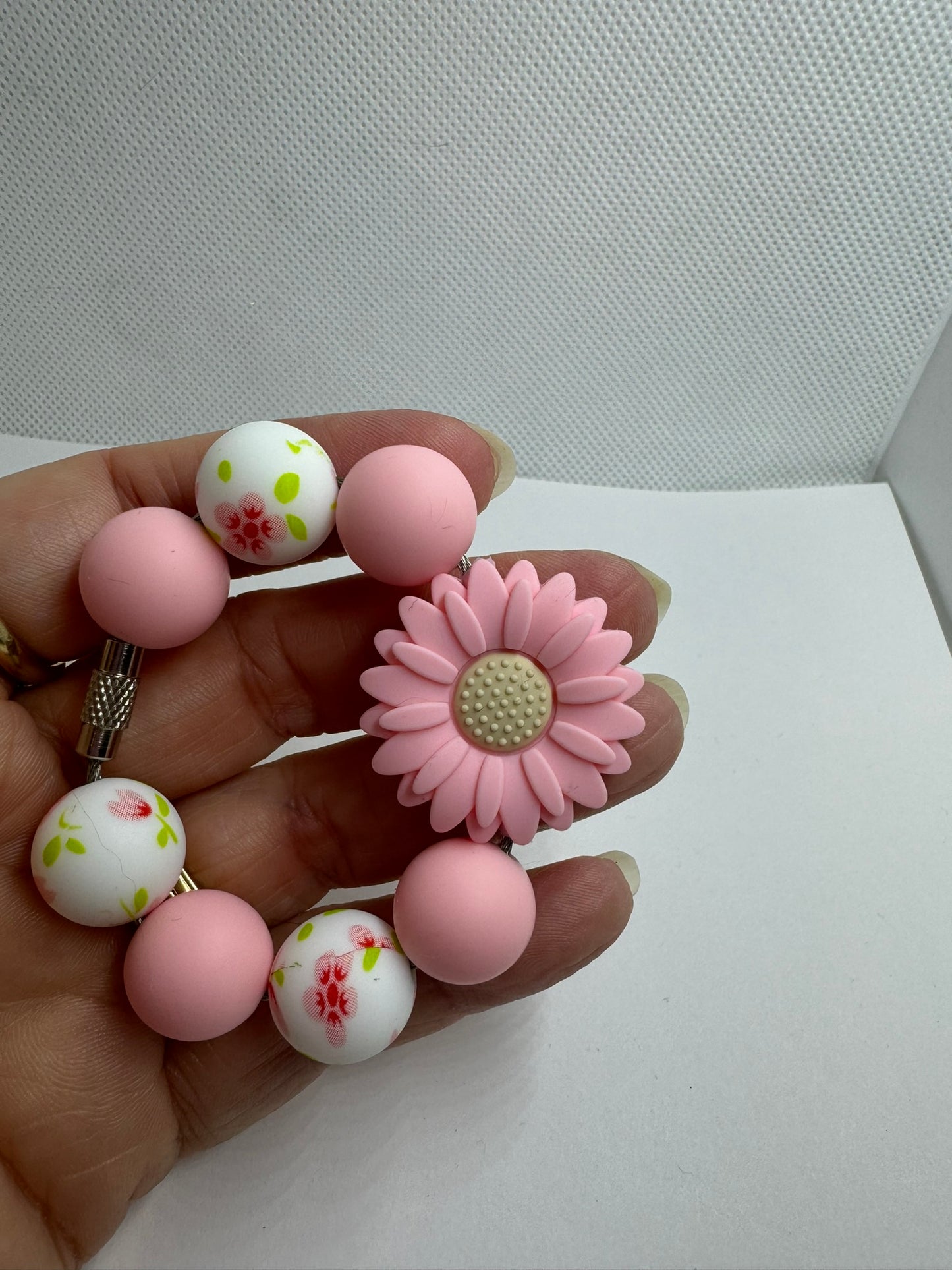 Pink Daisy Cup Charm