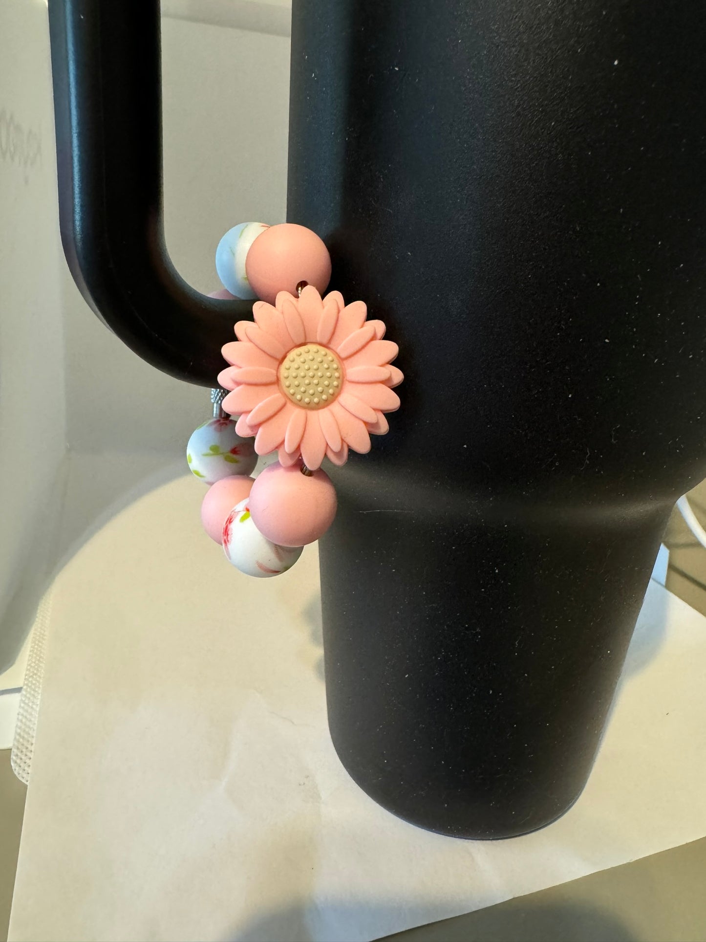 Pink Daisy Cup Charm
