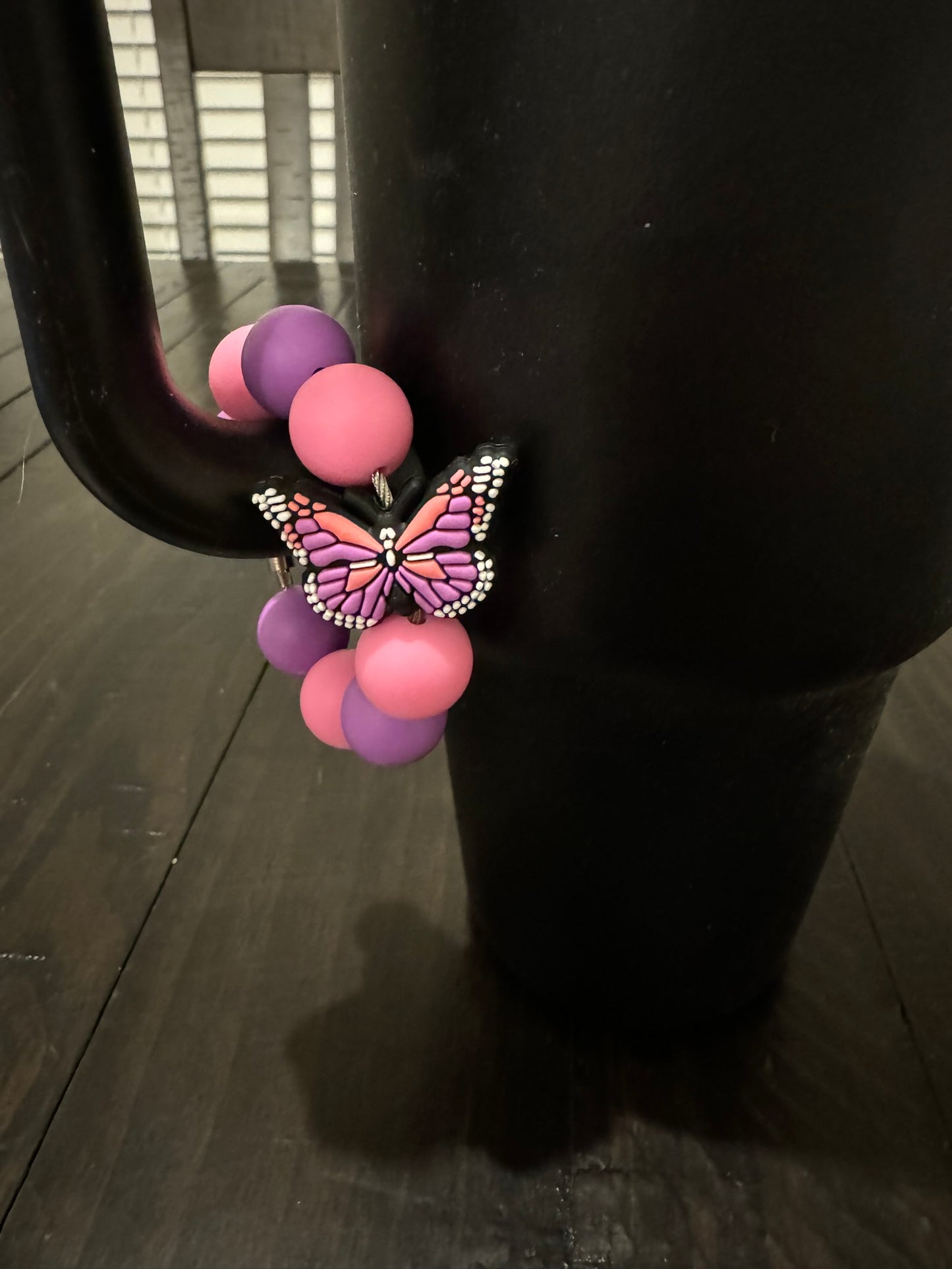 Pink Purple Butterfly Cup Charm