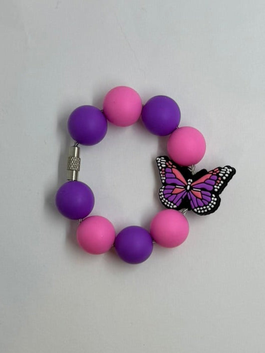 Pink Purple Butterfly Cup Charm