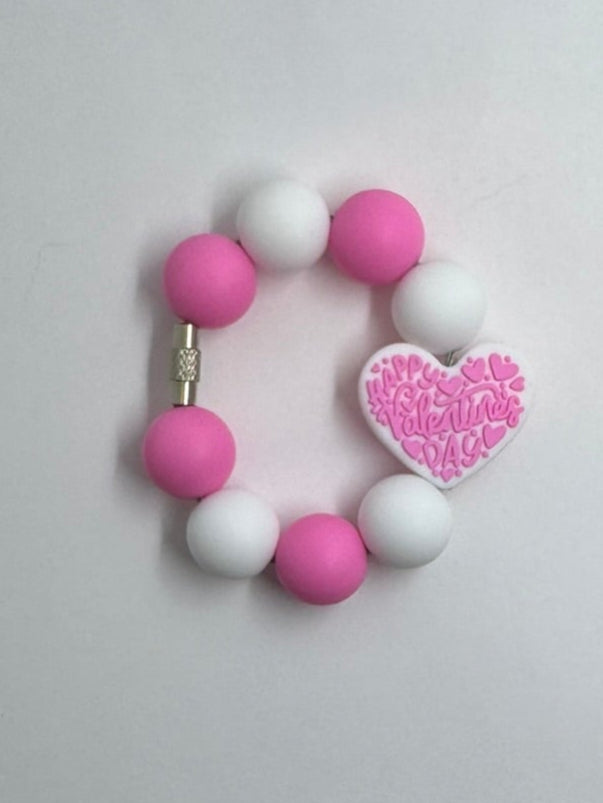 Pink Happy Valentine's Day Cup Charm