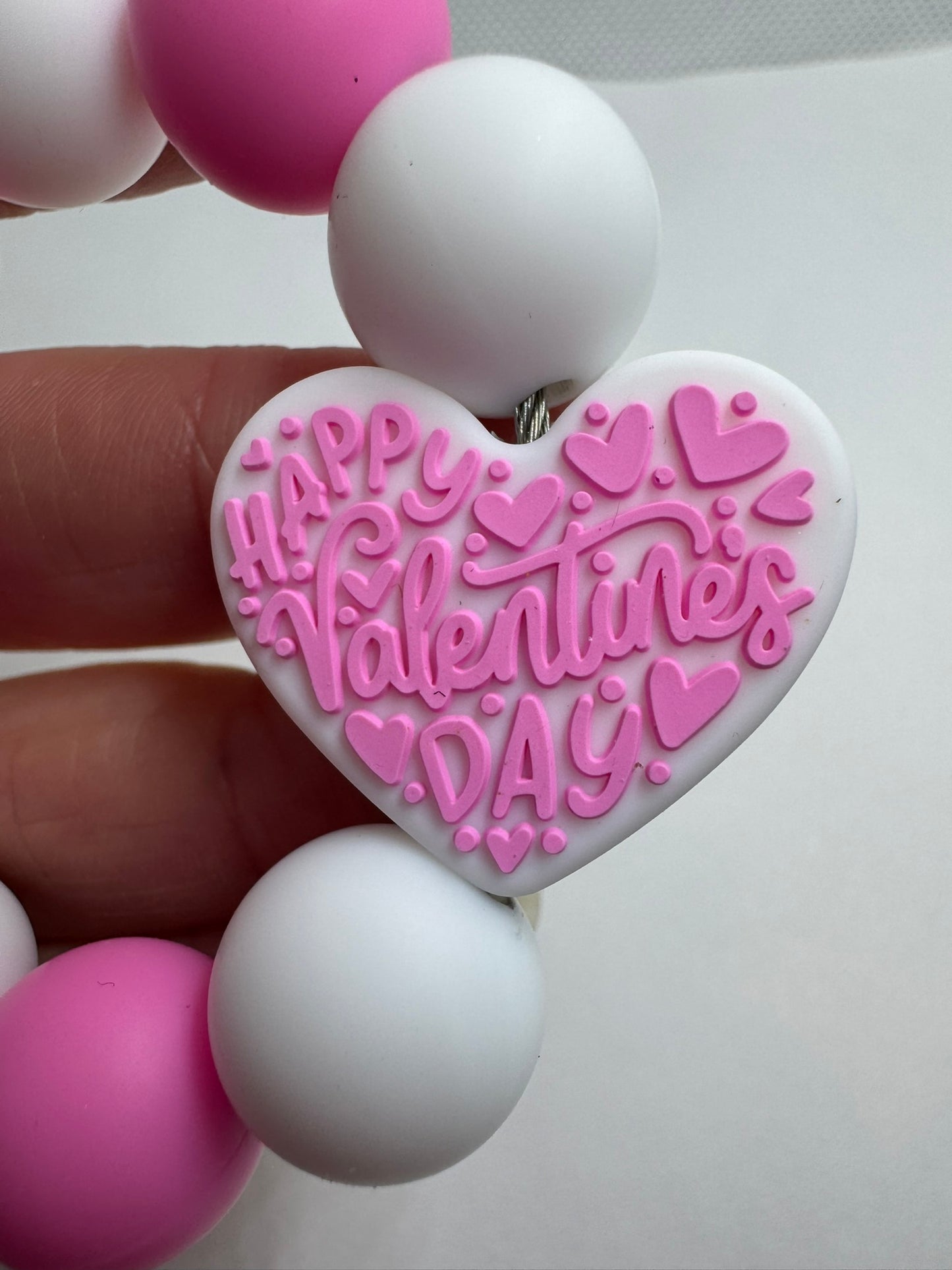 Pink Happy Valentine's Day Cup Charm